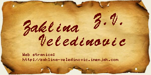 Žaklina Veledinović vizit kartica